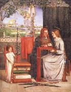 Dante Gabriel Rossetti The Girlhood of Mary Virgin oil painting